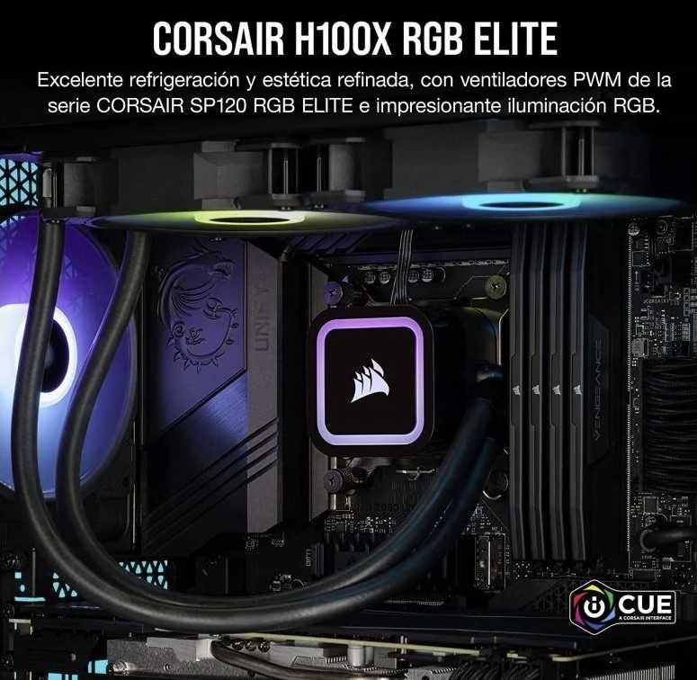 Corsair iCUE H100x RGB ELITE Kit de Refrigeração Líquida 240mm Preto