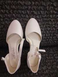 Używane buty baleriny komunijne ślubne brilu nr 36 skóra naturalna