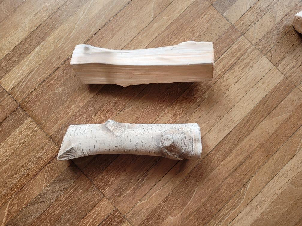 Ceramiczne ozdobne drewno do kominka 4 sztuki