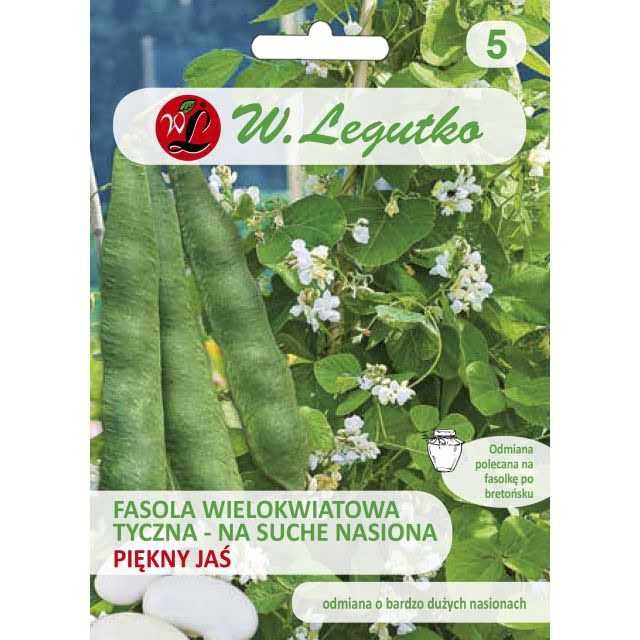 Fasola wielokwiatowa tyczna na suche nasiona Piękny Jaś 40g LEGUTKO