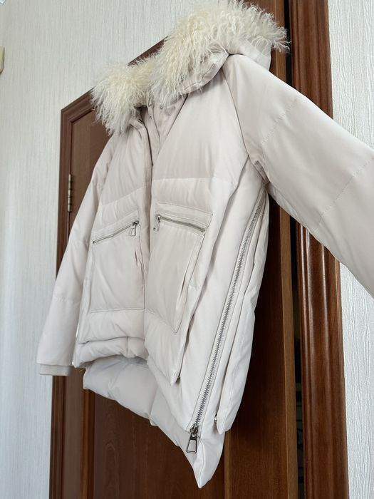 Куртка з капюшоном з натурального хутра (лама)