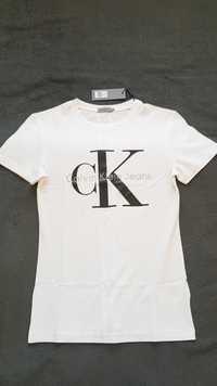 XS CK Calvin Klein Jeans t-shirt biały nowy z metką