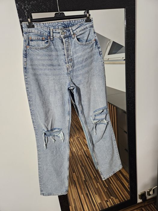 Mom jeansy wysoki stan h&m