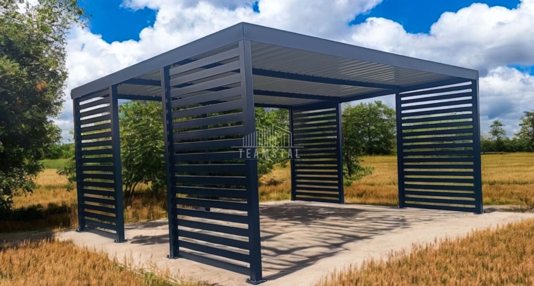 CarPort PREMIUM - Wiata samochodowa 6x6 dodatkowa zabudowa TS1028