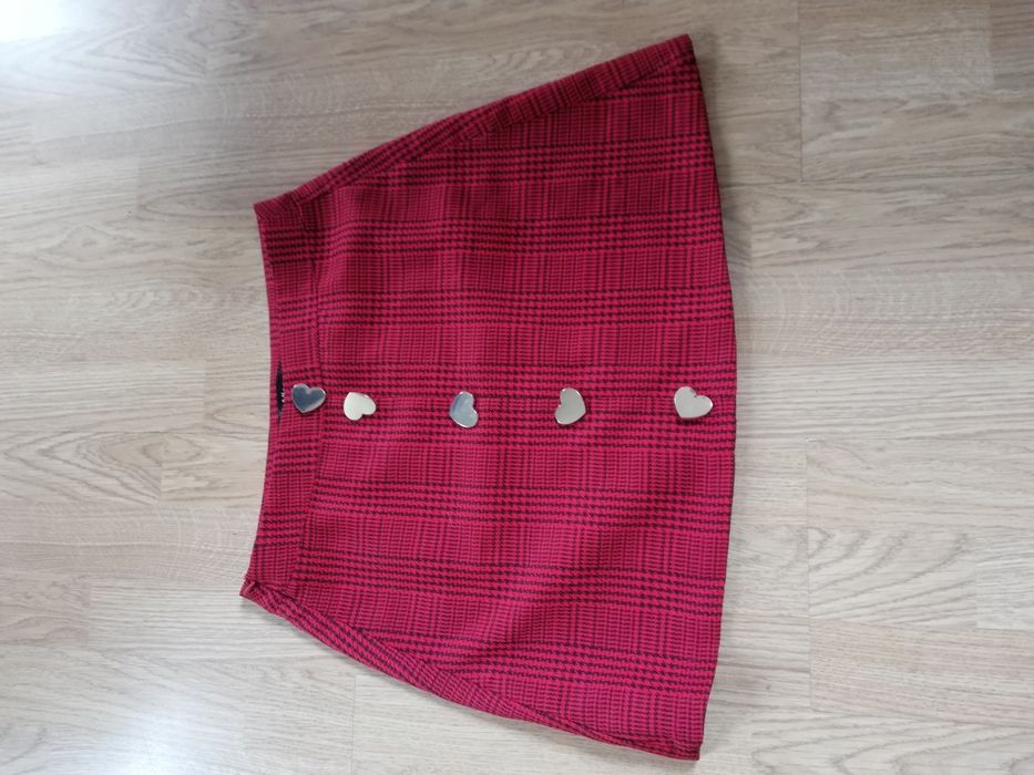 Spódniczka spodnica mini w kratkę na zamek r. S