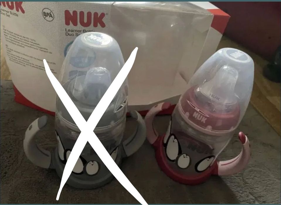 Новый поильник Nuk 6-18 месяца с силиконовым носиком Винни Микки маус