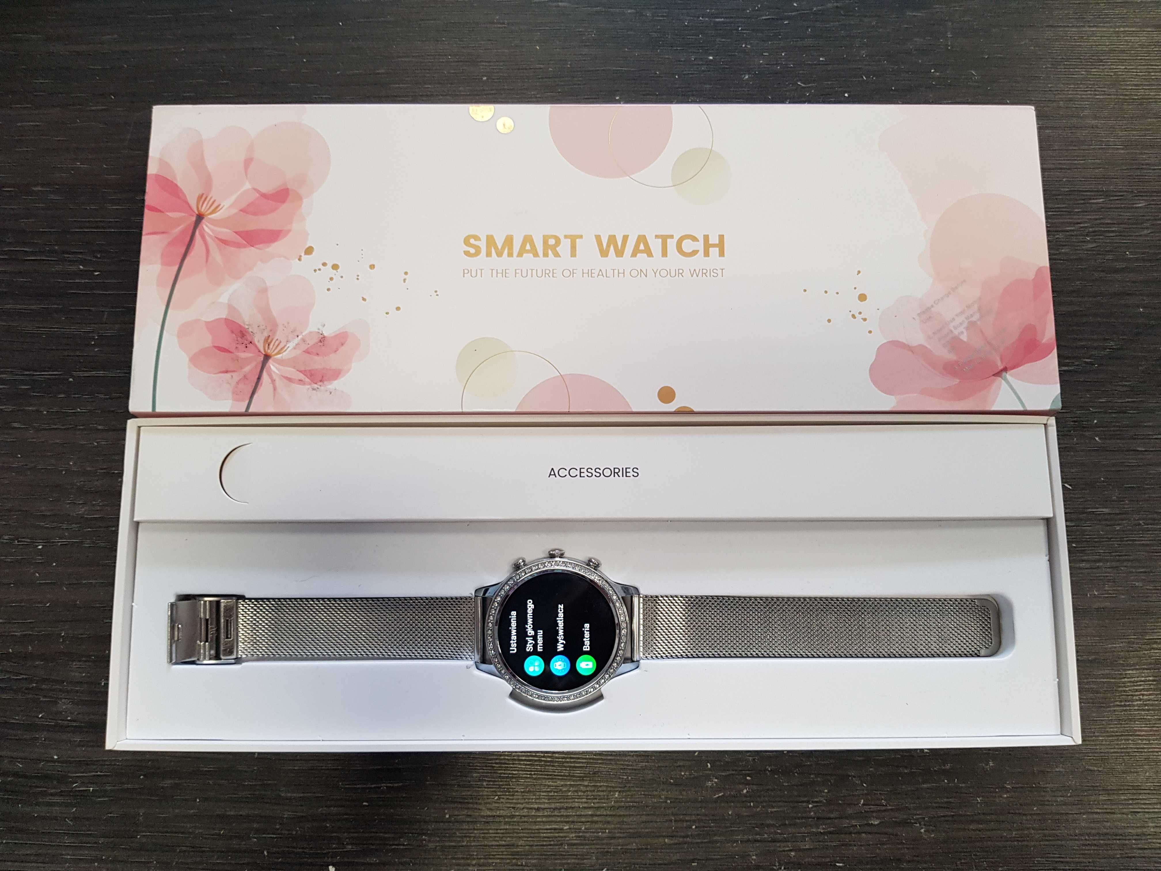 Smartwatch damski silver rozmowy