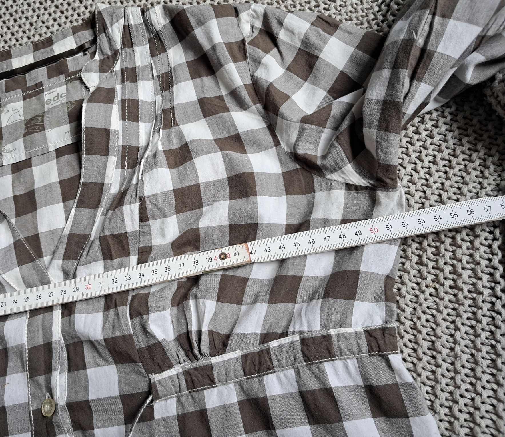 Świetna sukienka koszulowa marki EDC by Esprit, w klasyczną biało-szar