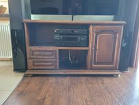 Szafka RTV drewniana, szeroka 132cm
