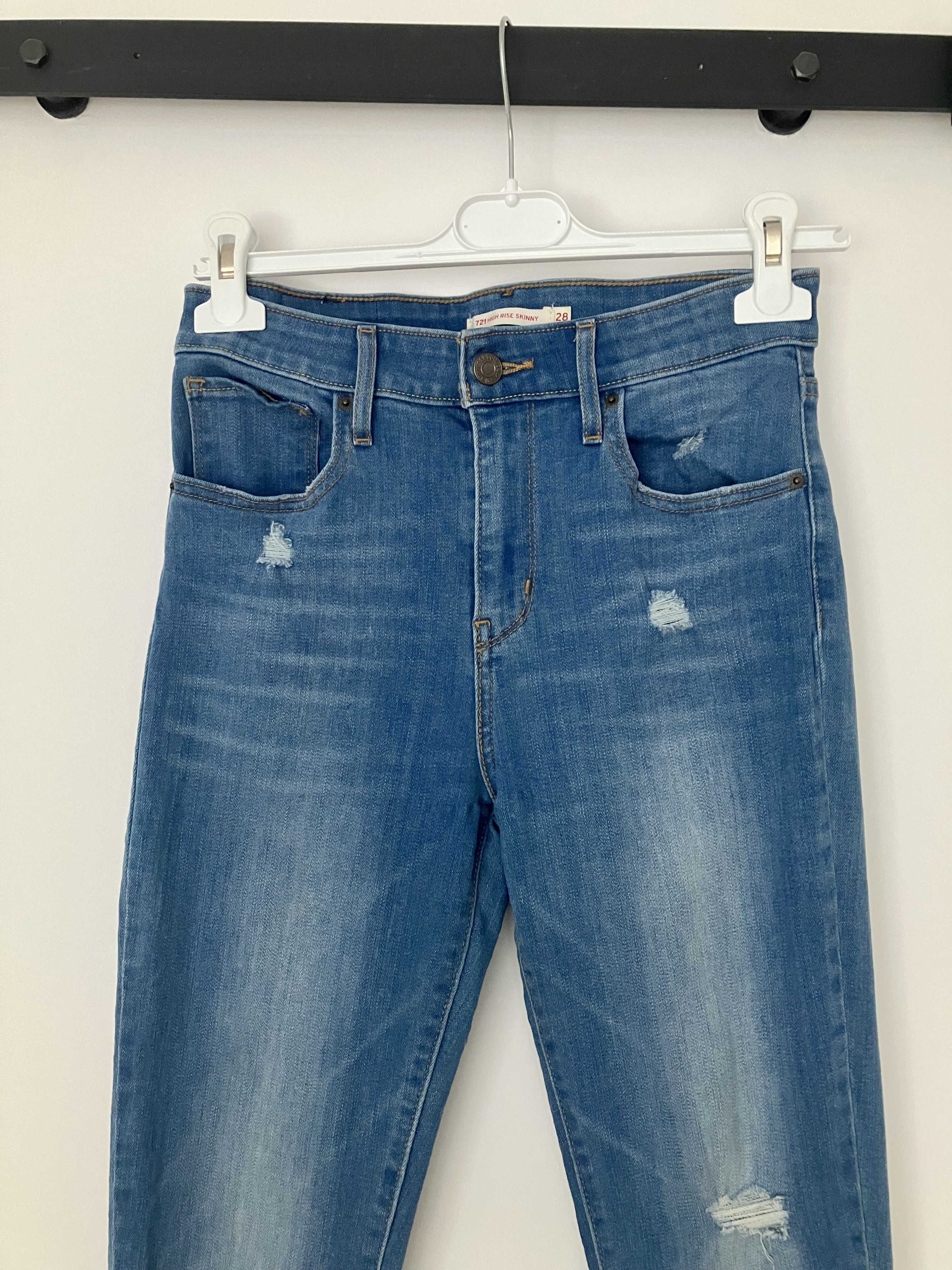 Levi's jeansy 721 high rise rozmiar 28 wysoki stan rurki niebieskie