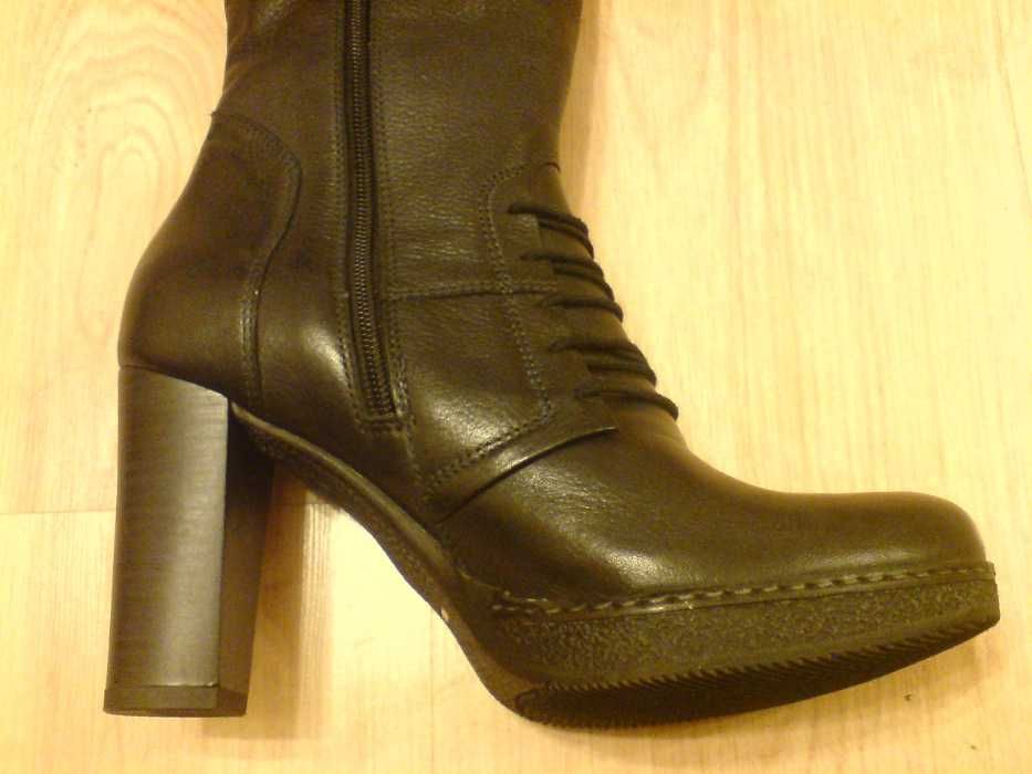 NOWE Buty-Kozaki OFICERKI Wysokie37 Natural skóra100% BRĄZ I-Klasa Gw6