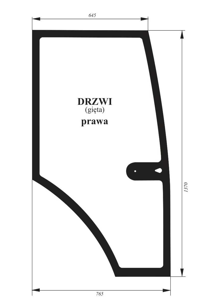 szyba drzwi prawe wklejane do ciągnika Farmtrac ACX1114