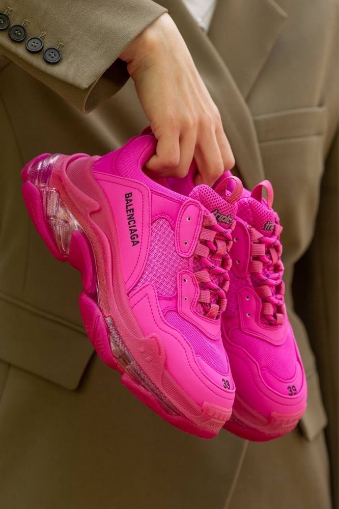 Balenciaga triple s розовые neon pink clear sole 36-40