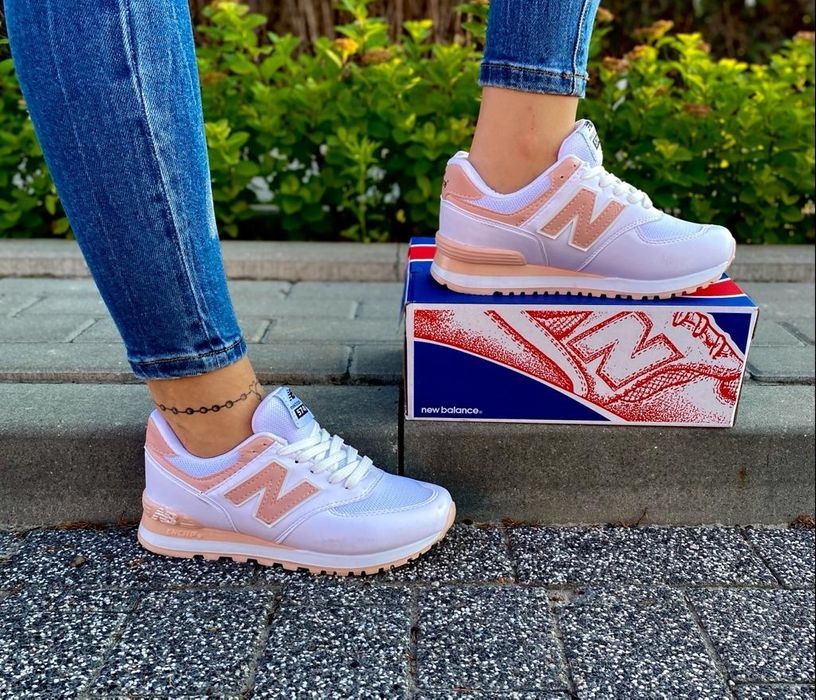 New Balance 574. Rozmiar 40. Białe i różowe. MUST HAVE