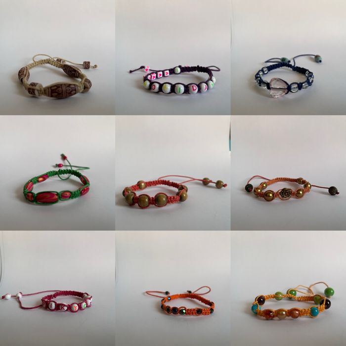 Bransoletka handmade makrama beżowa brązowa