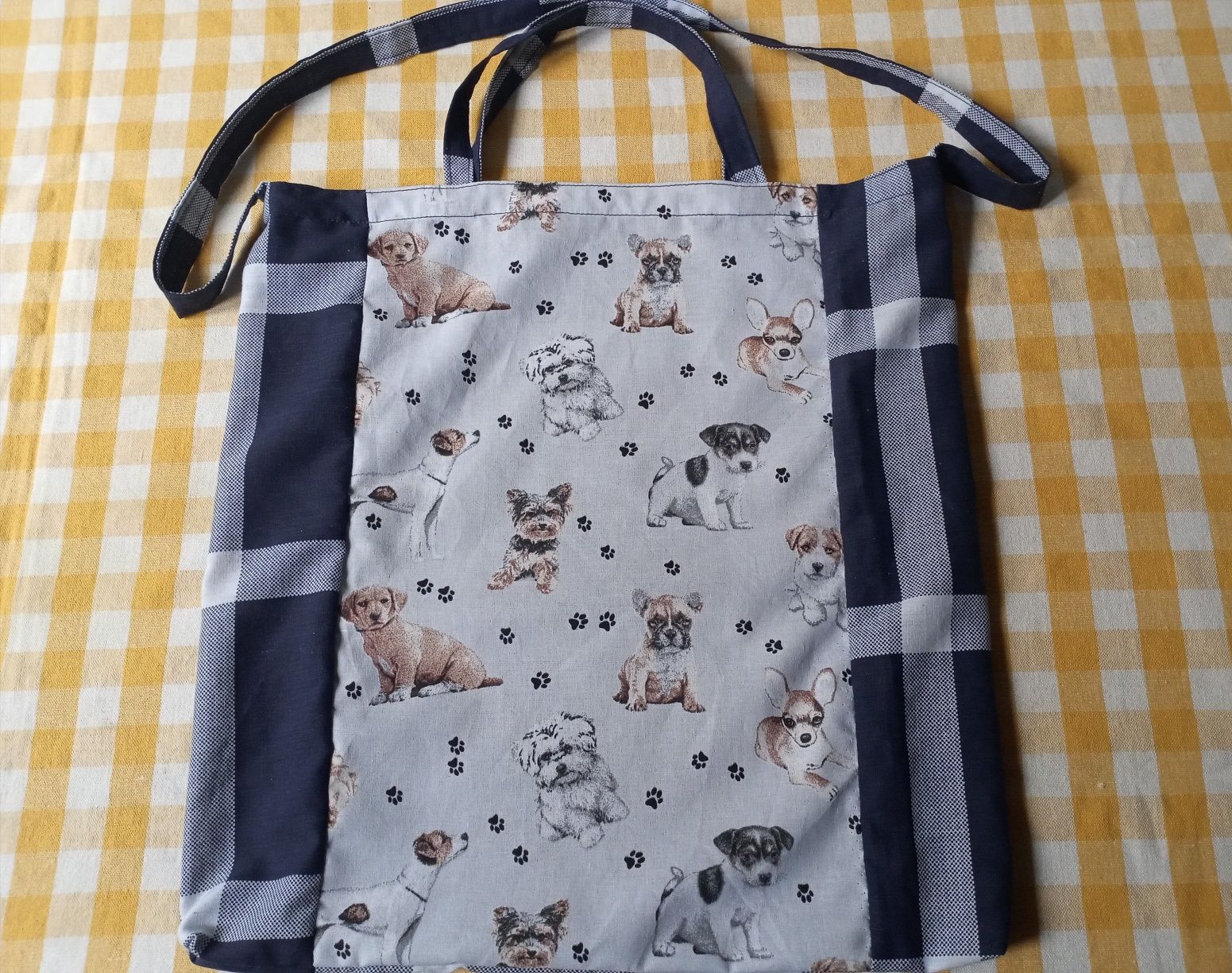 Torba 2in1 w PIESKI, Eco siatka na zakupy, szyta na maszynie