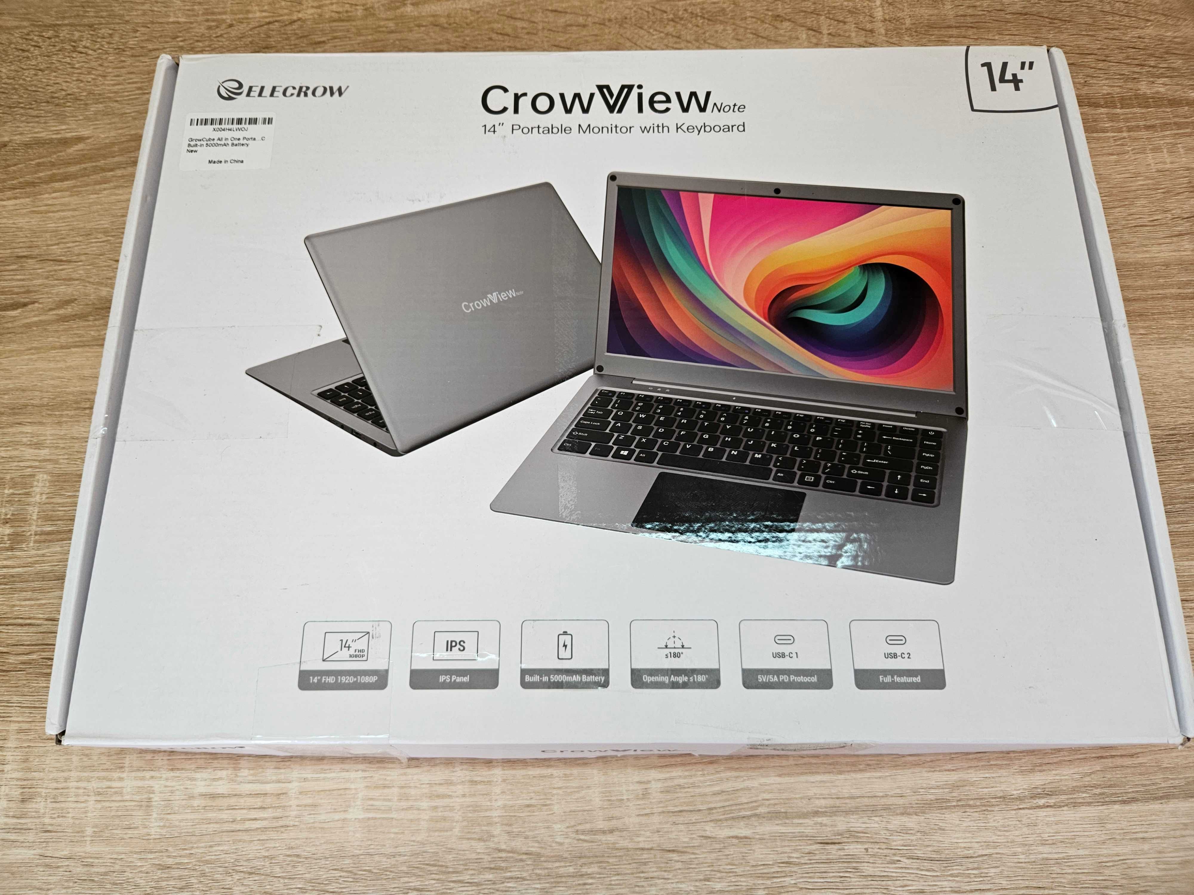 Портативный монитор с клав. и аккум. CrowView 14" FHD|IPS|USB C|HDMI