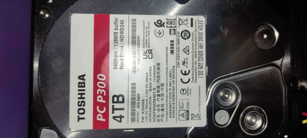 Dysk HDD 4TB TOSHIBA P300 (jak NOWY)