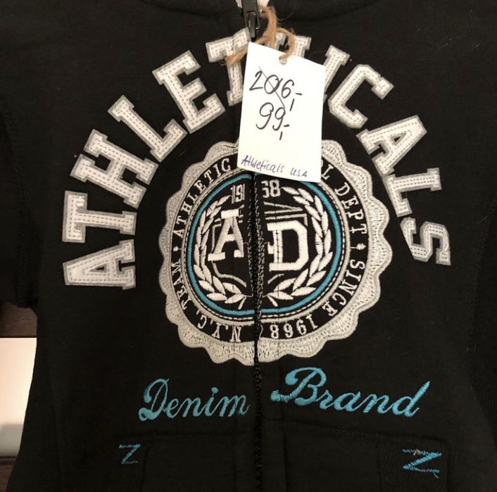 Nowa dziecięca bluza rozpinana z kapturem zip Athlethicals U.S.A