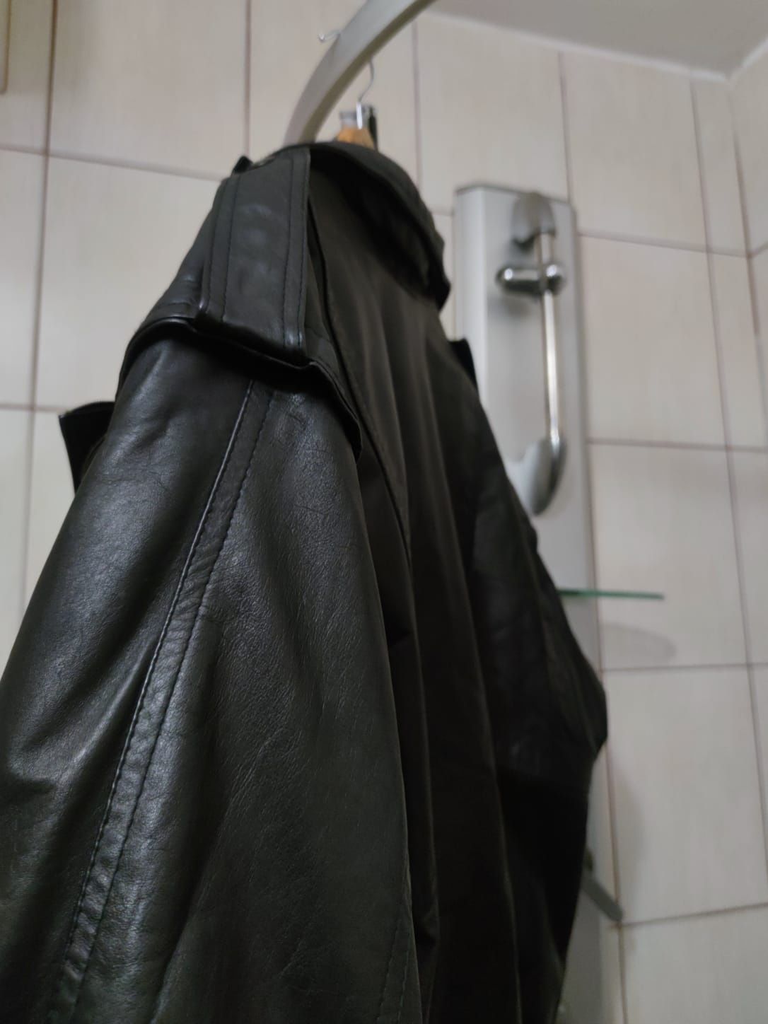 kurtka skórzana czarna vintage skóra elegancka Black XXL sportowa leat