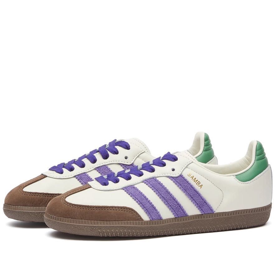 Adidas Samba OG collegiate purple off white preloved green