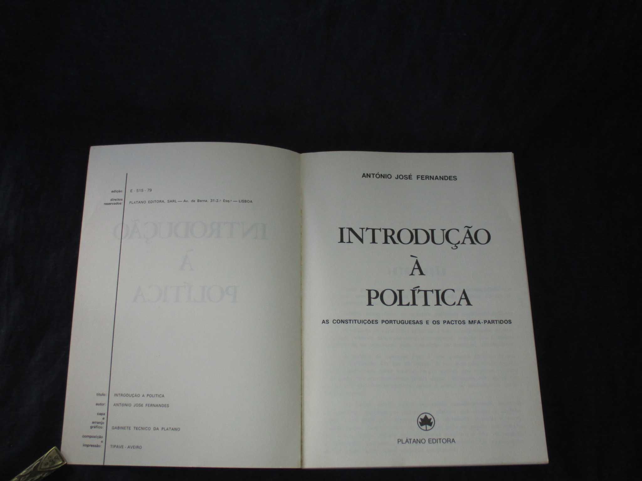 Livro Introdução à Política As Constituições Portuguesas e Pactos MFA