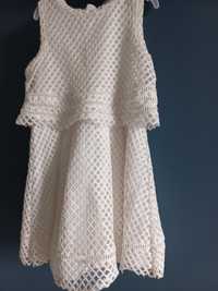 104 Śliczna Sukienka koronka biała na komunie,  ślub, chrzest