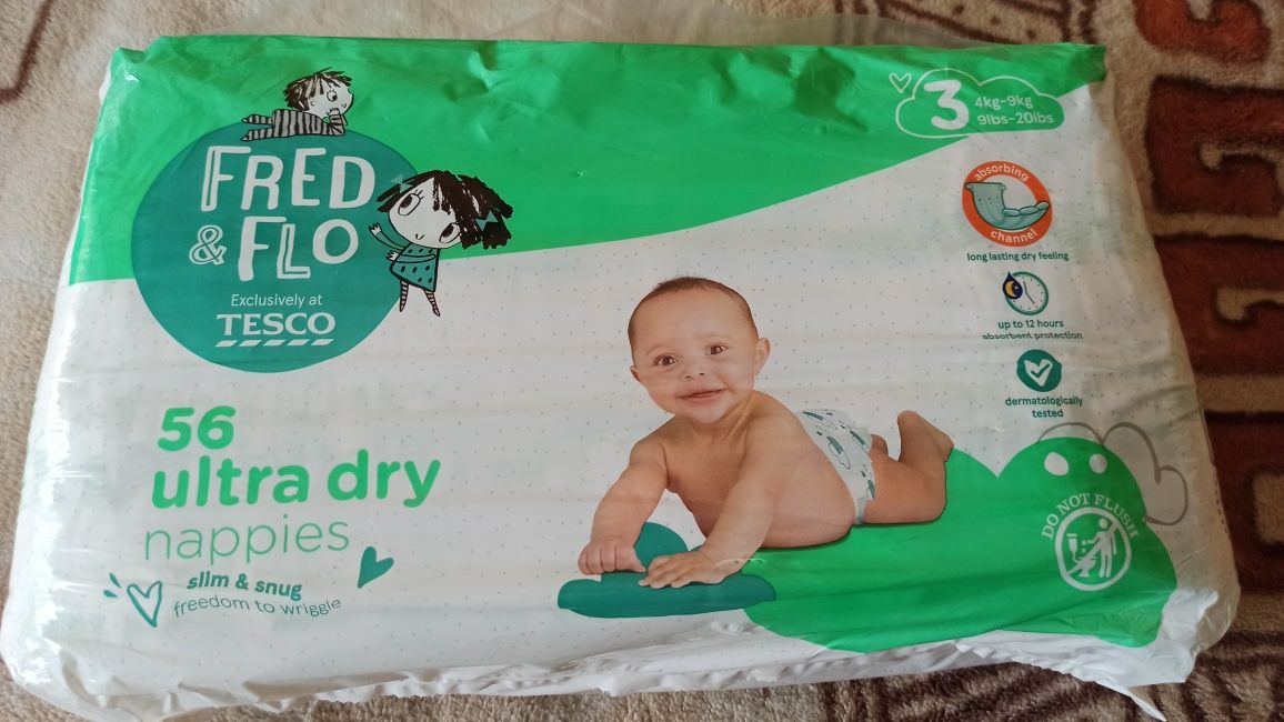 Продам підгузки дитячі Fred&Flo Ultra Dry 3,56 шт