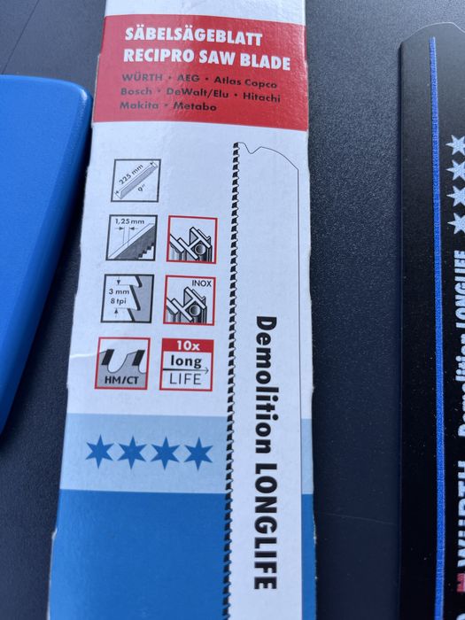 WURTH Brzeszczot do piły szablastej 4S do metalu 3szt._22,5cm