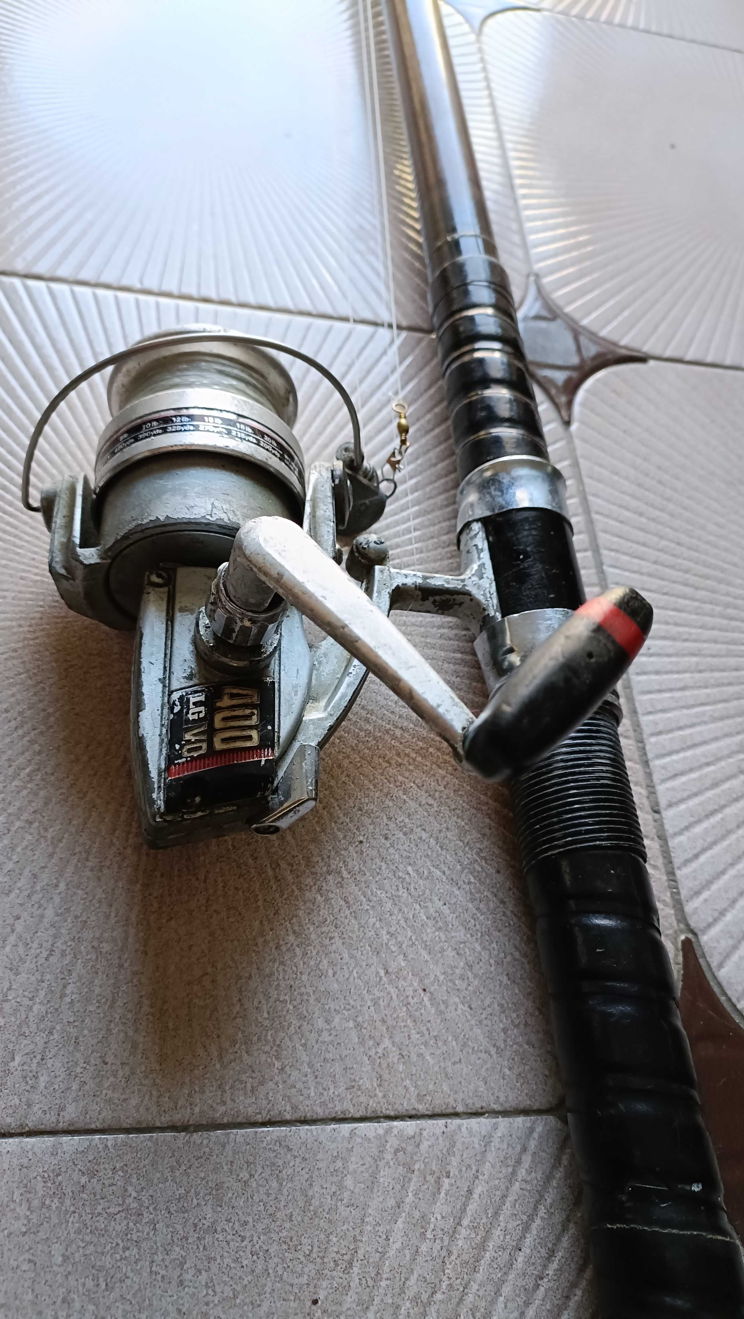 Canas de pesca, lote de 6 + molinetes