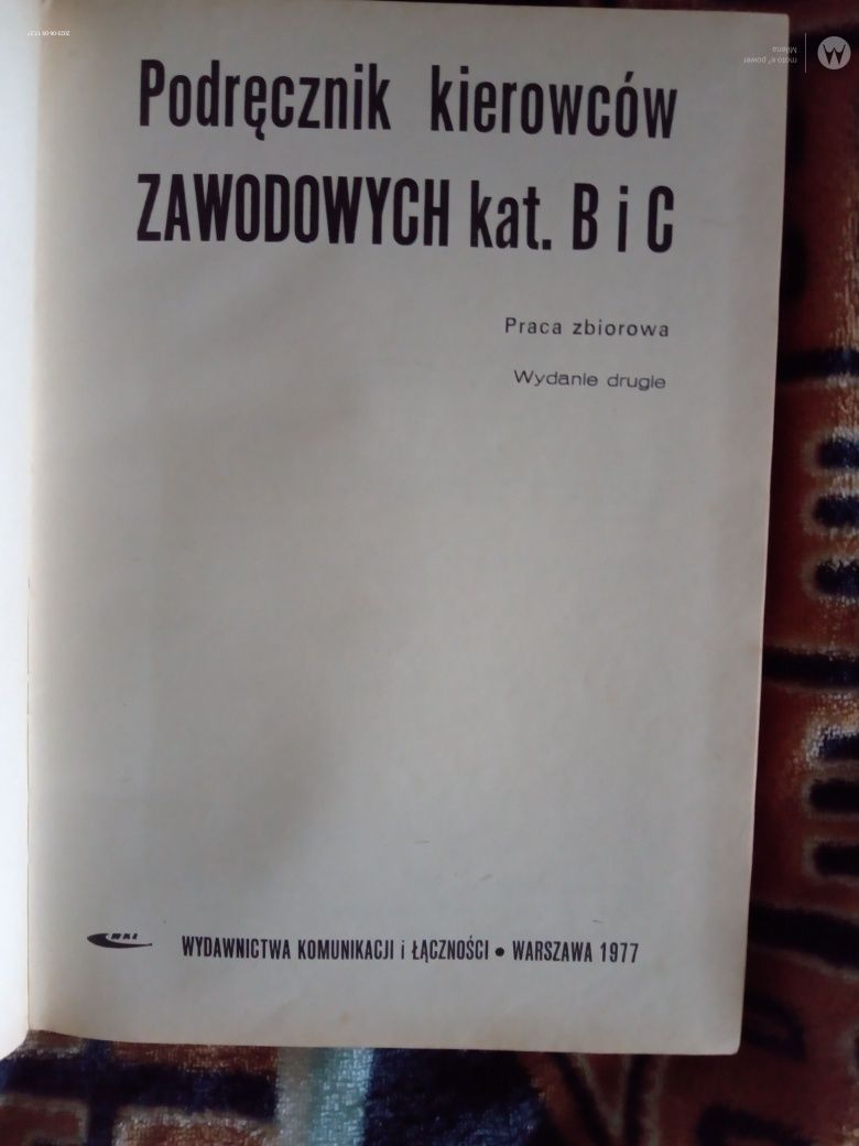 Sprzedam Podręcznik Kierowców Zawodowych - Kategoria B i C - 1977