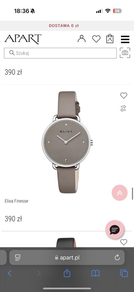 Zegarek apart elixa