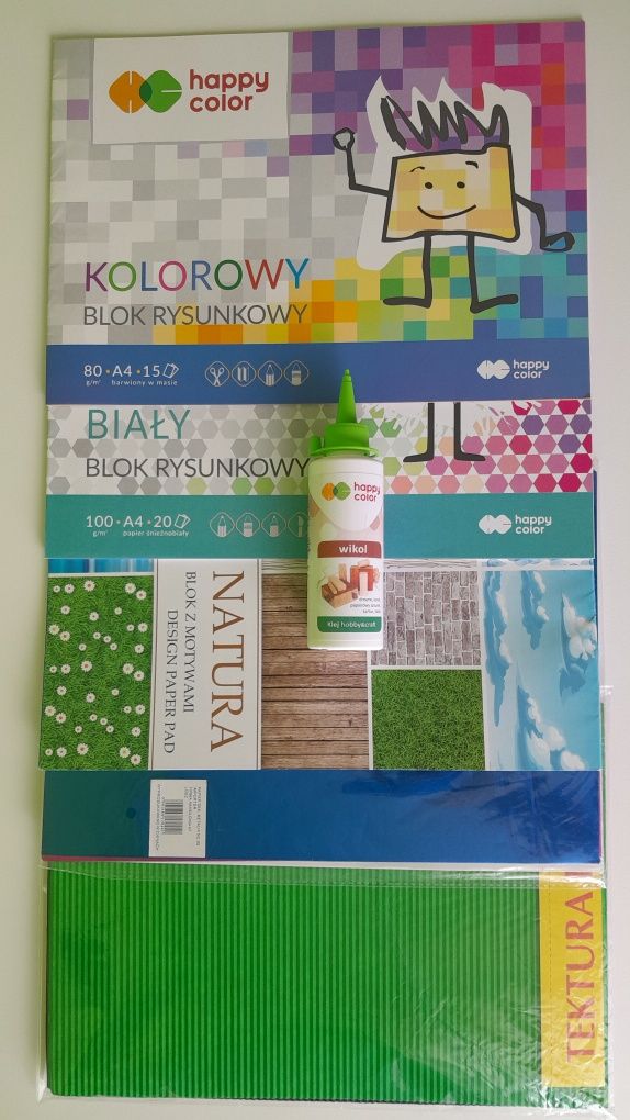 Happy Color blok kolorowy, Design, tektura, papier metaliczny, Wikol