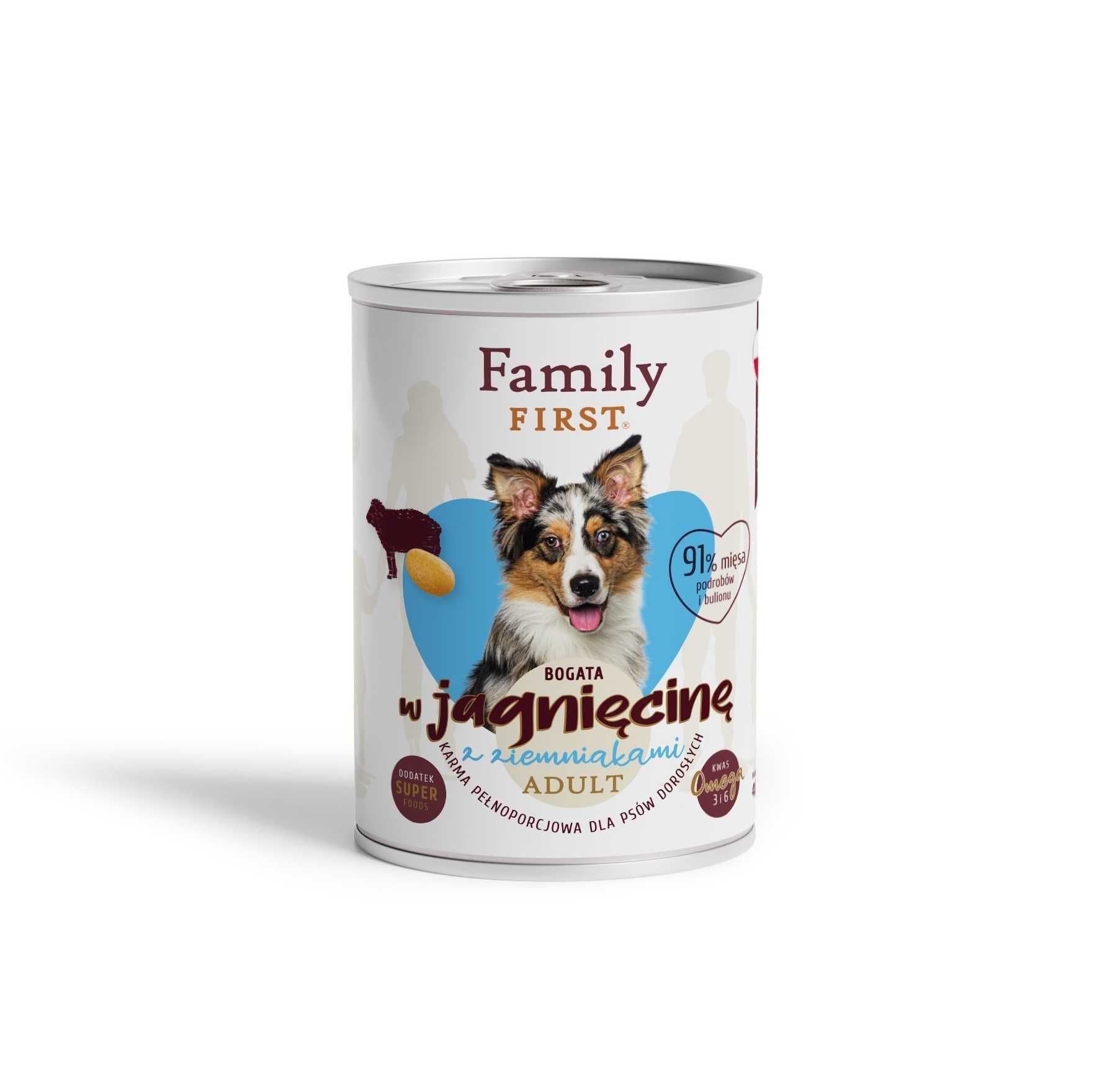 Family First mokra karma dla psa jagnięcina z ziemniakami 400g