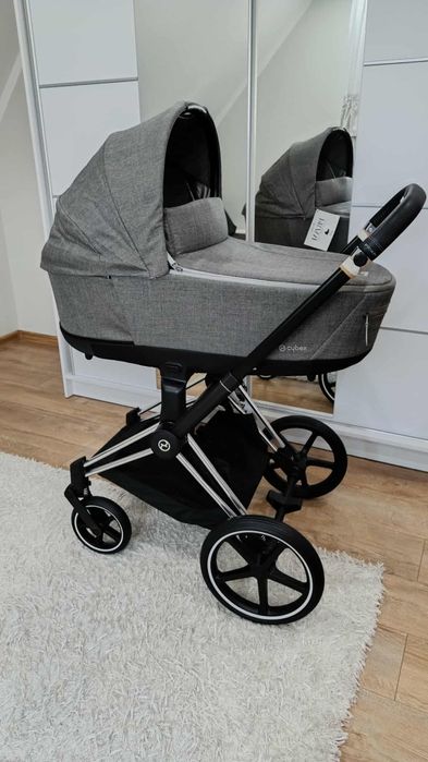 Wózek cybex priam 4.0 chrome Black z gondolą Manhattan grey