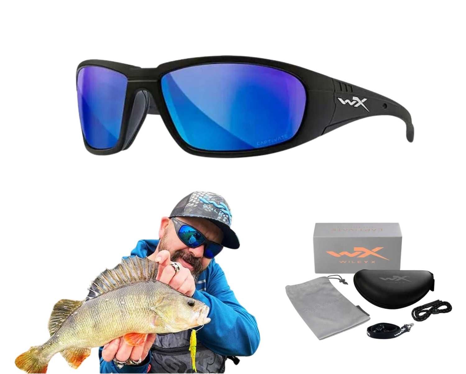 Okulary Polaryzacyjne Wędkarskie Blue Mirror Wiley X Boss Captivate