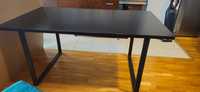 Stół czarny drewno metalowe nogi 160x90 wys.75