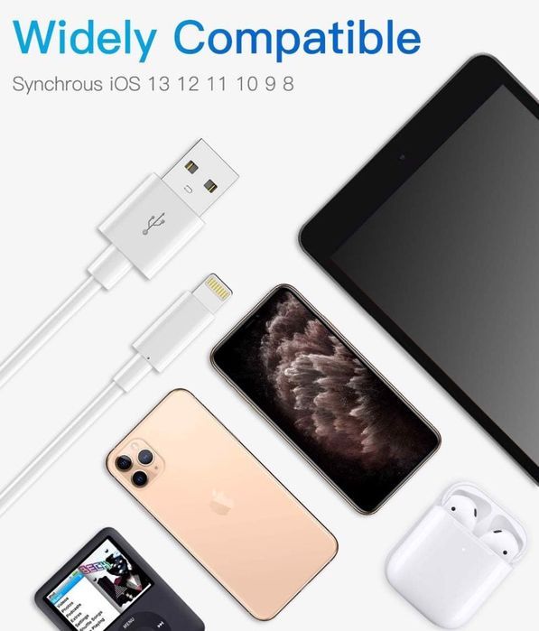 kabel ładowarka lightning do apple 2m 3 sztuki