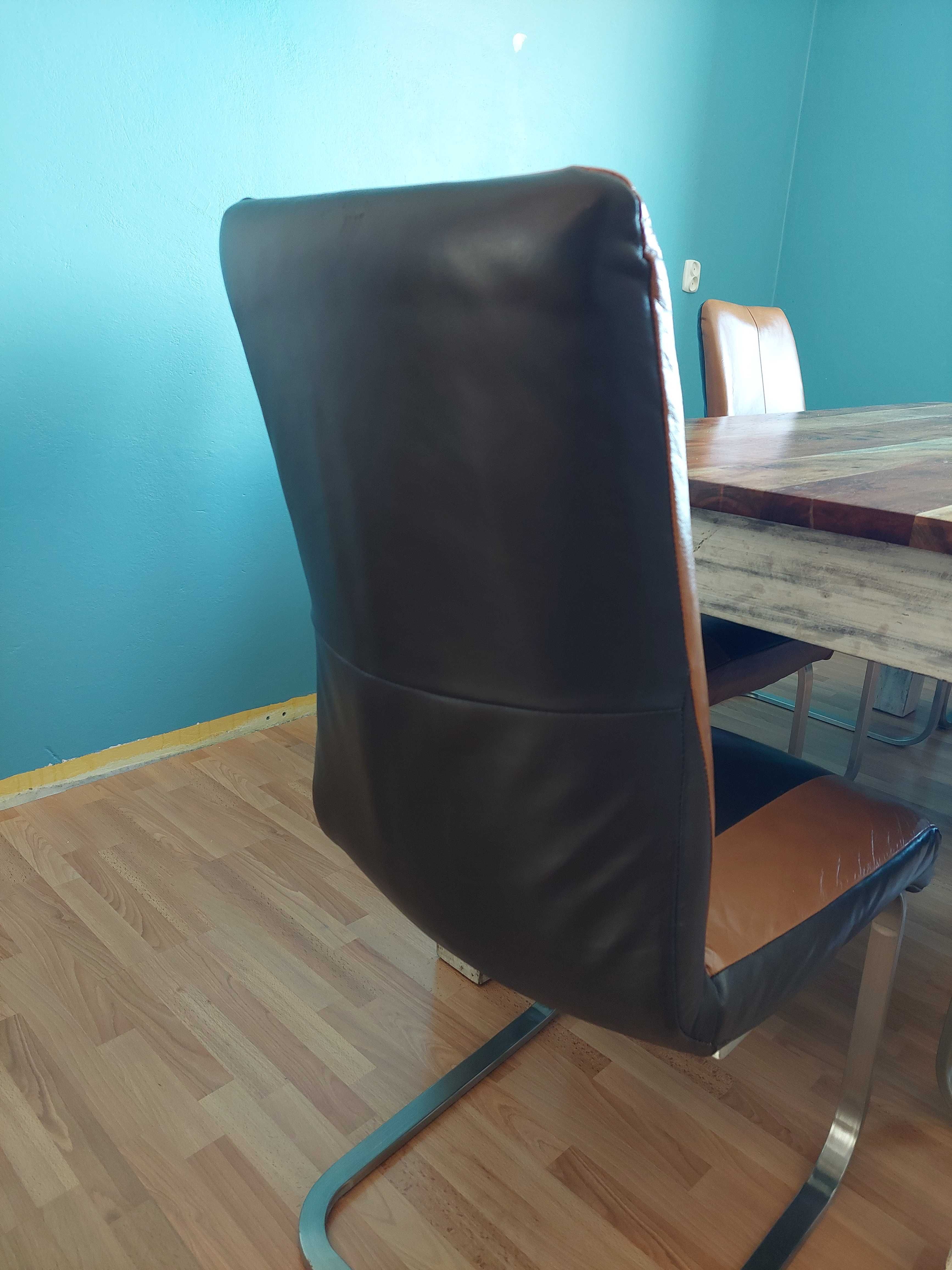 Krzesła skórzane skóra naturalna - 6 sztuk - Super stan !