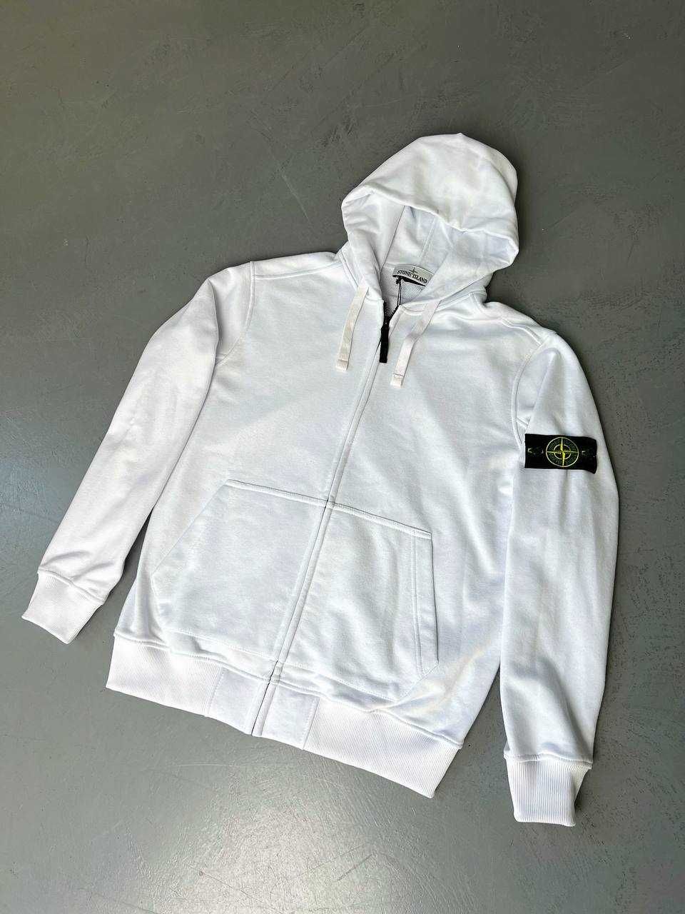 Серая кофта Stone Island - Зип худи Стон Айленд - Зіп худі Стоник - SI