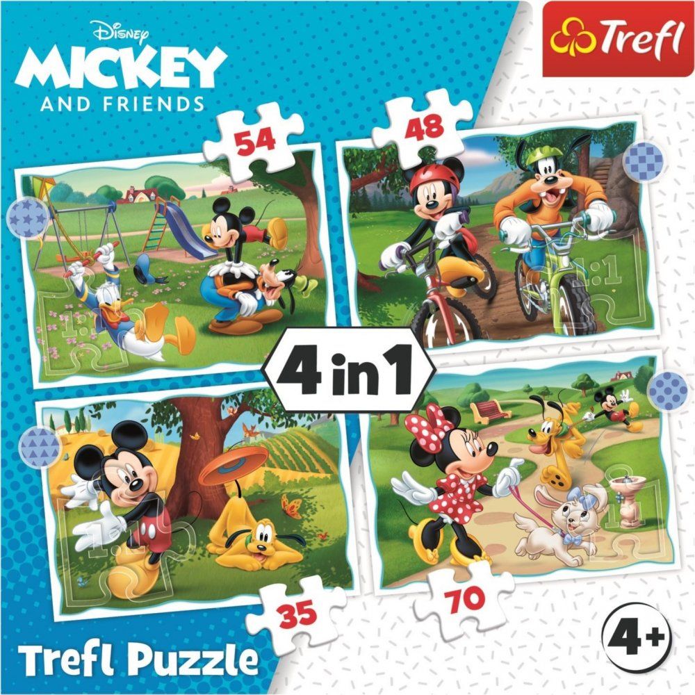 Trefl Puzzle 4W1 Fajny Dzień Mickiego 34604
