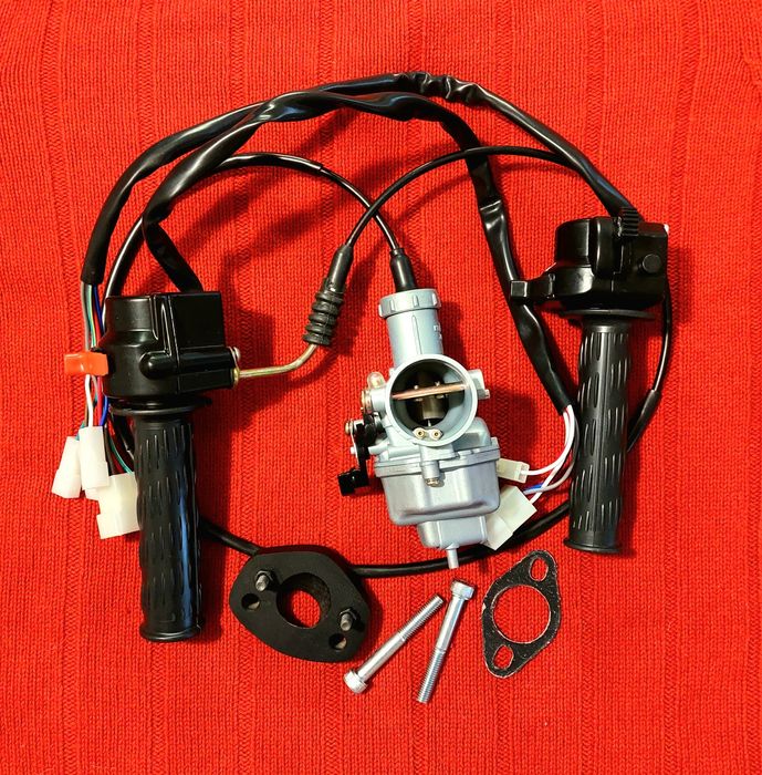 Комплект"Мінськ" карбюратор PZ30 трос газа перехідник ручка перемикачі
