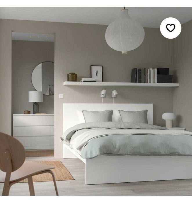 Estrutura de cama branca casal - Bom estado