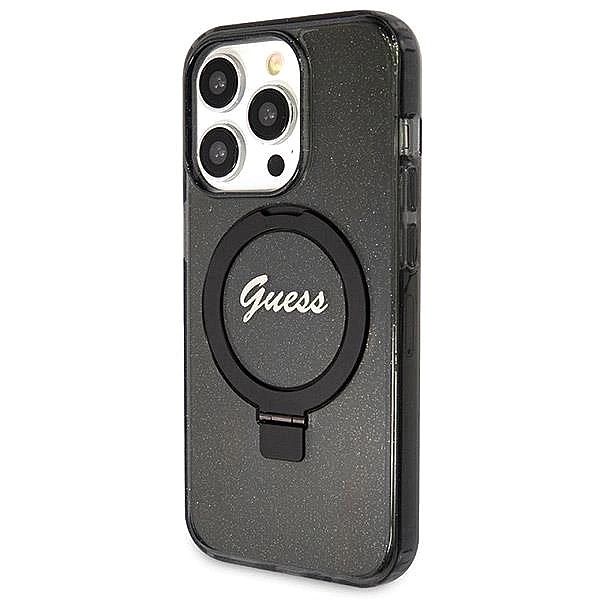 Etui Guess Ring Stand Script Glitter MagSafe na iPhone 13 Pro Max - cz