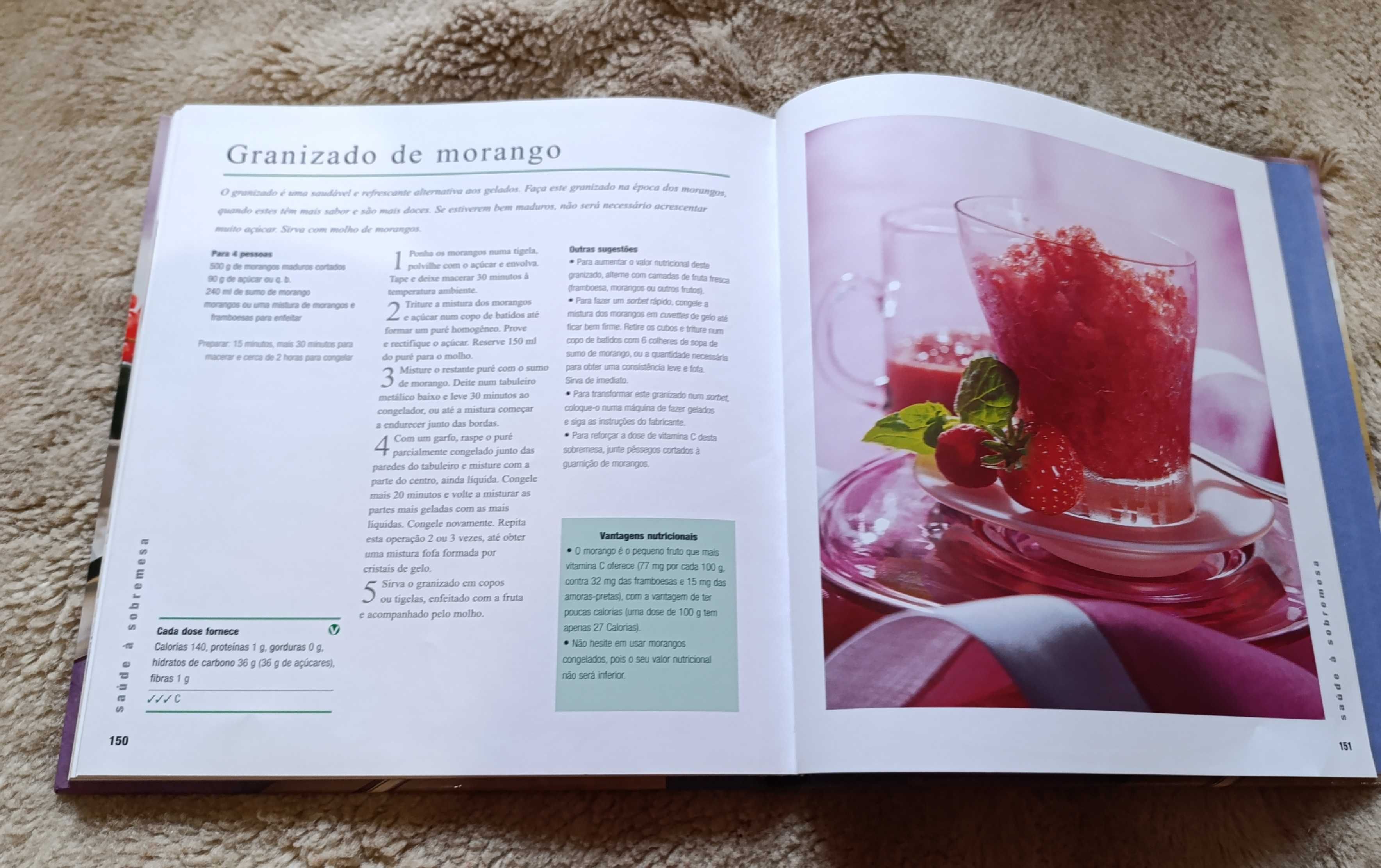 Livro Culinária Fruta & Sobremesas Capa dura 150 Pág. Cozinha Saudável