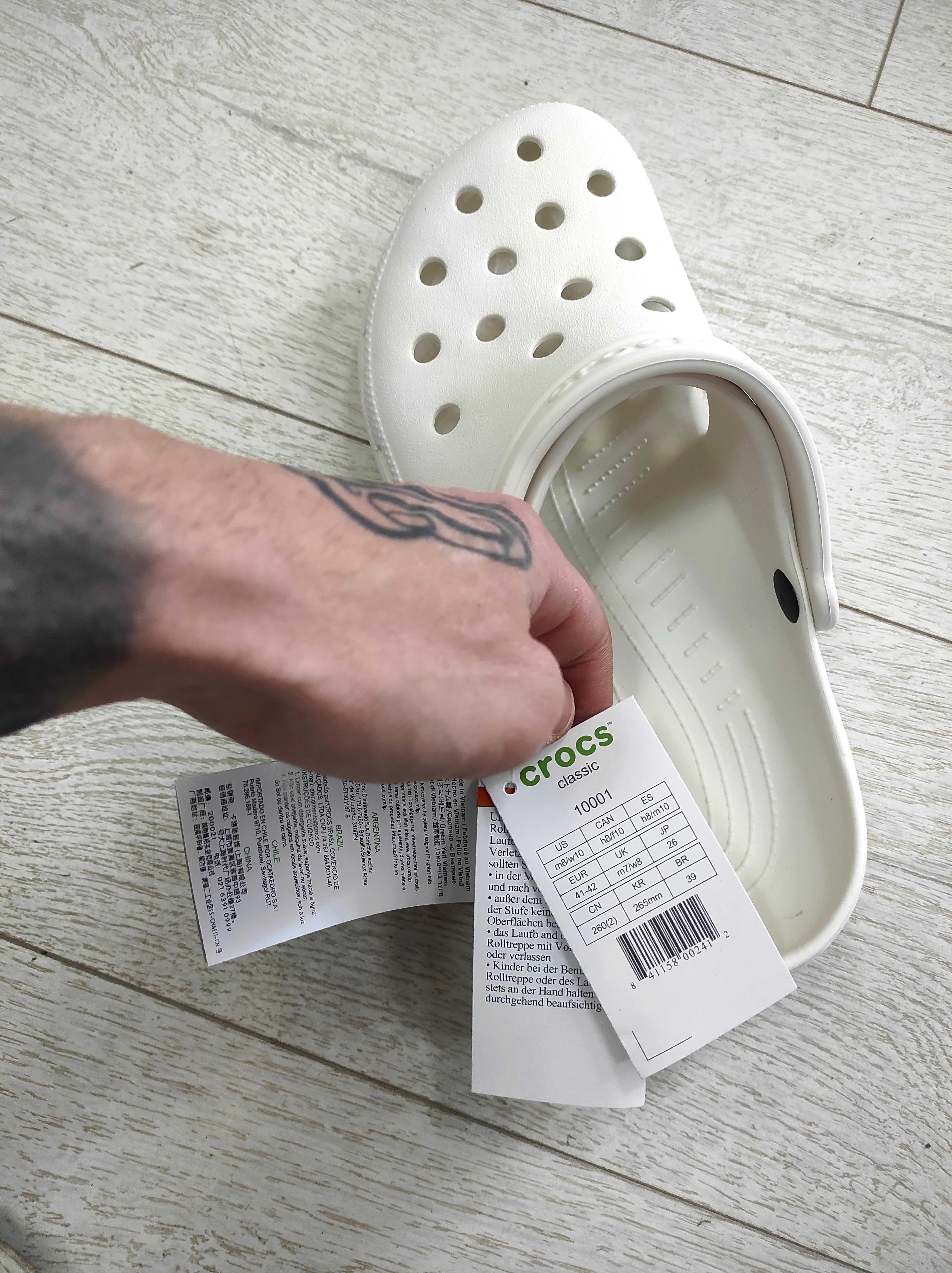 (1876) Тапочки шльопанці Crocs крокс сланці білий колір (40-45) крокс