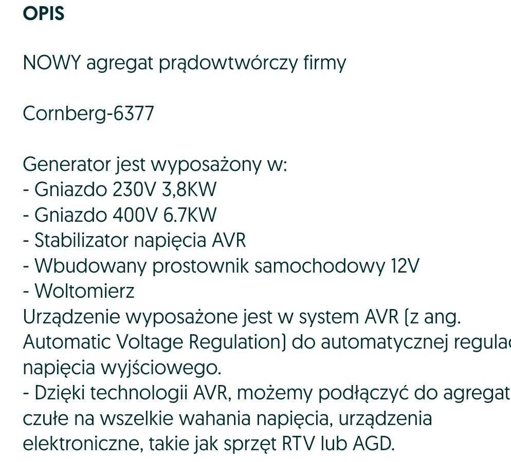 Agregat prądotwórczy siłowy OKAZJA!!!