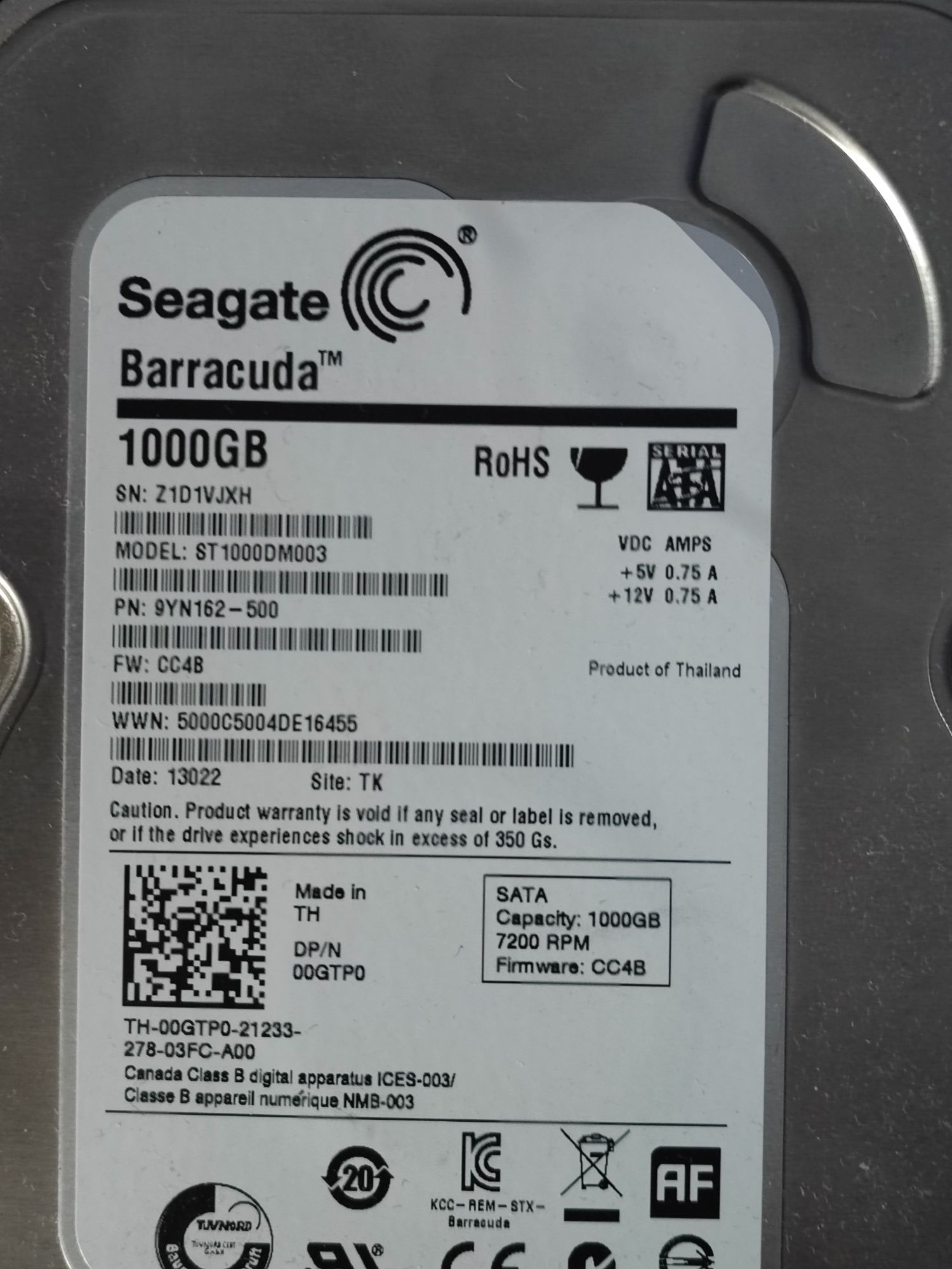 Жорсткий диск Seagete 1000gb