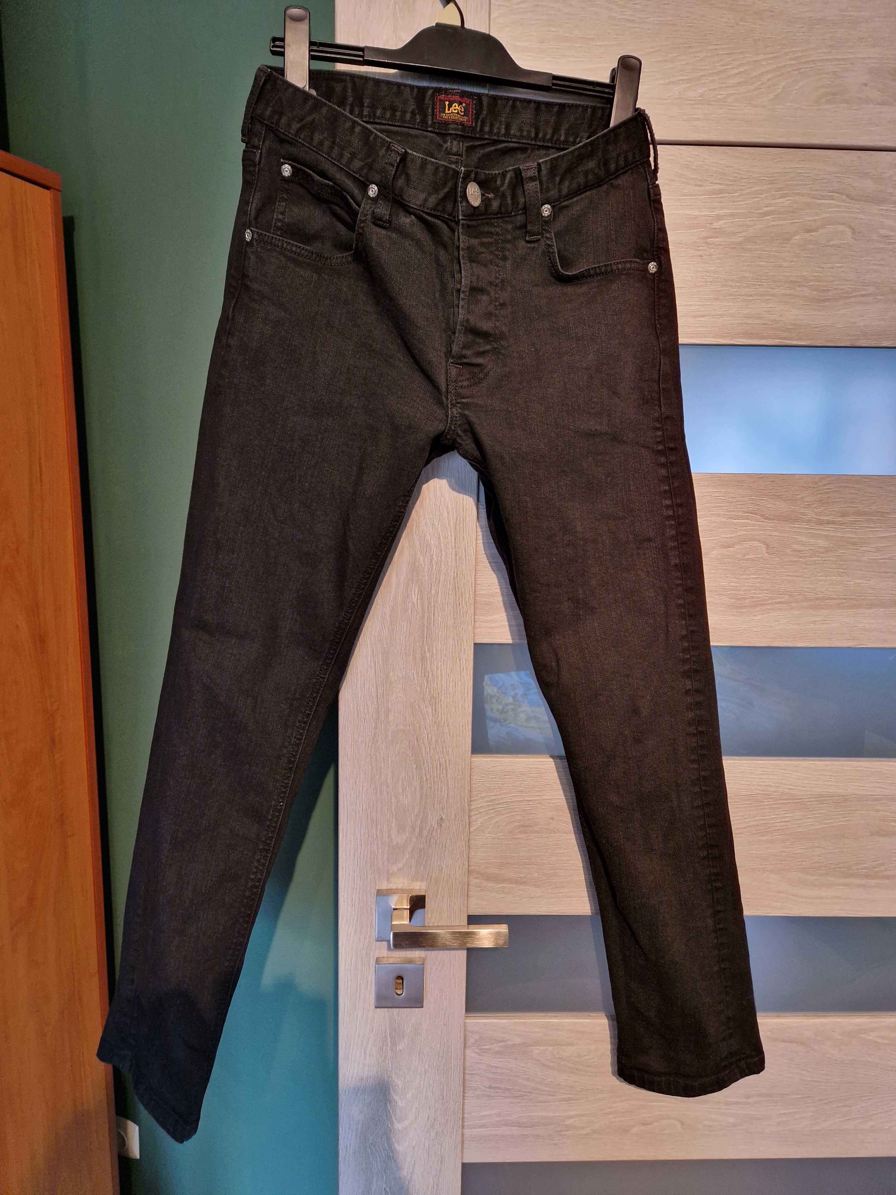 czarne jeansy męskie lee daren button 30/32 W30L32 prawie nieużywane