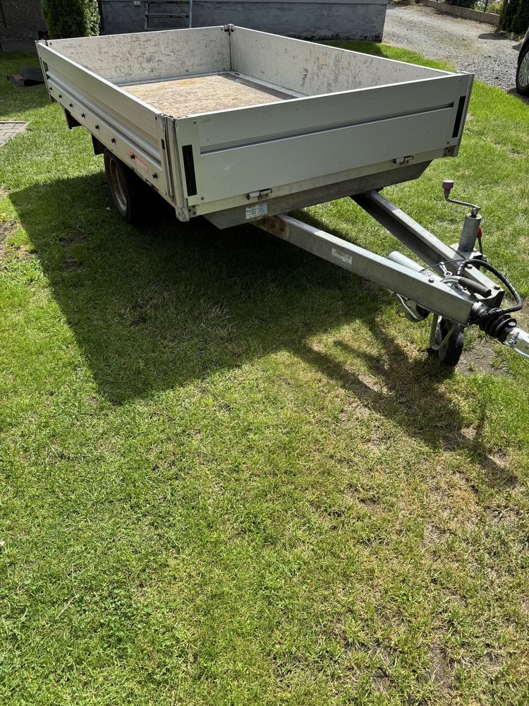 Pczyczepa samochodowa platforma tandem aluminiowa 1300 kg